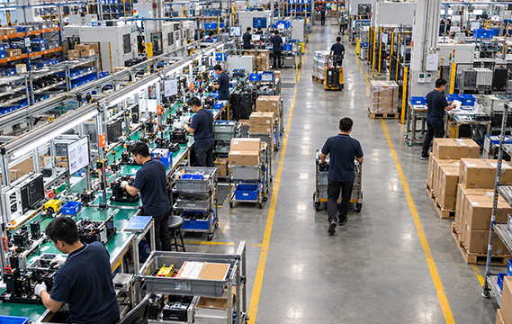 Multi-camera recording on an industrial floor
